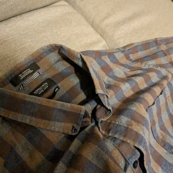 Nordstrom Men's Shop Trim Fit XXL Plaid Shirt - Picture 4 of 4
